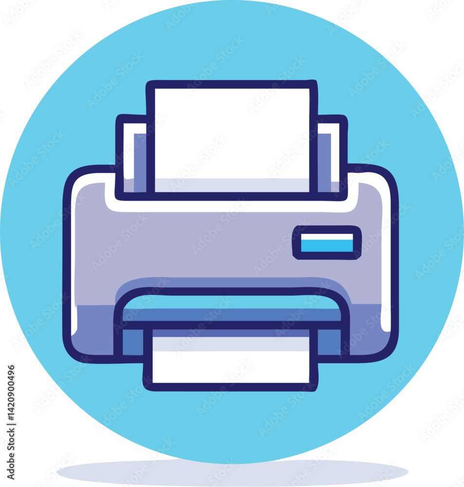 Cartoon Printer Icon Cartoon Printer Icon
