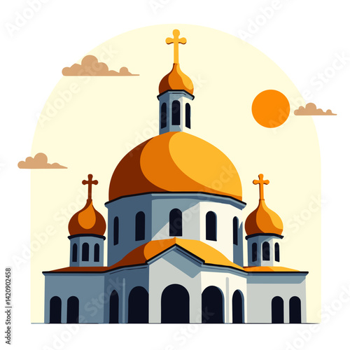 Wallpaper Mural Sleek church dome shines under bright sky, symbol of devotion Torontodigital.ca