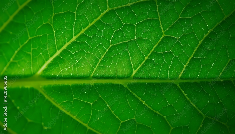 The high definition close up image features a lush green leaf with intricate veins and a vibrant, rich green color that captivates the viewer's attention The high definition close up image features a lush green leaf with intricate veins and a vibrant, rich green color that captivates the viewer's attention