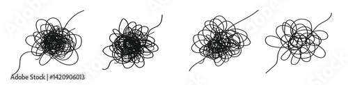 Tangled thread vector set. Problem solution concept.