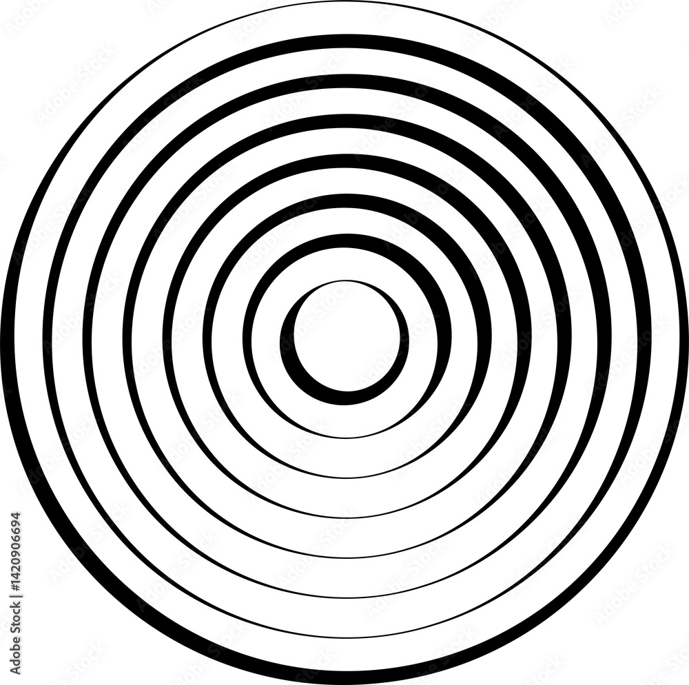 Concentric circles. Round line pattern