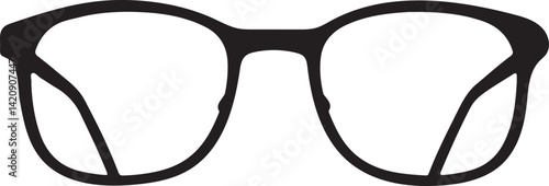 Vector illustration of hipster nerd style black glasses silhouette isolated on white background 