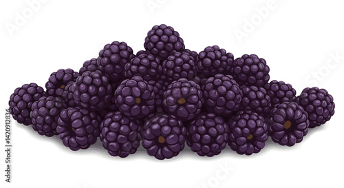A mound of succulent deep purple blackberries ripe and ready to be devoured