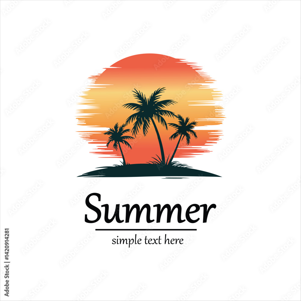 Obraz premium Palm trees sunset