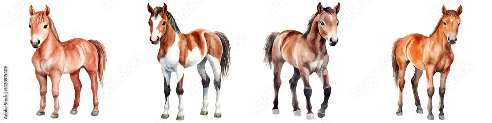 A group of horses standing in a field. A group of horses standing in a field.