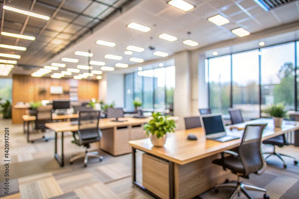 Blurred Modern Office Interior Depth of Field Effect Blurred Modern Office Interior Depth of Field Effect
