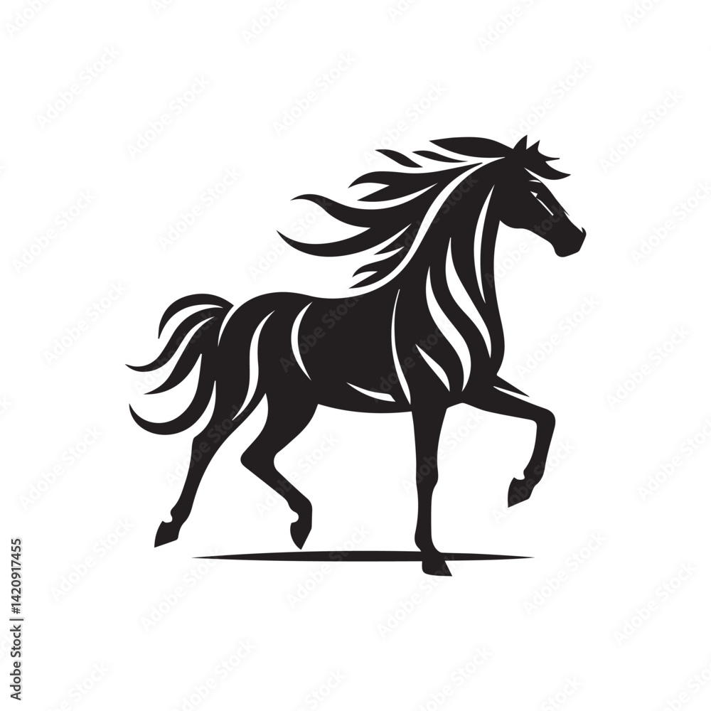 create simple black Horse Silhouette Vector with white background create simple black Horse Silhouette Vector with white background