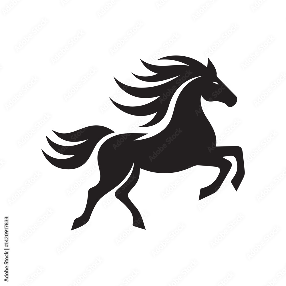 create simple black Horse Silhouette Vector with white background create simple black Horse Silhouette Vector with white background