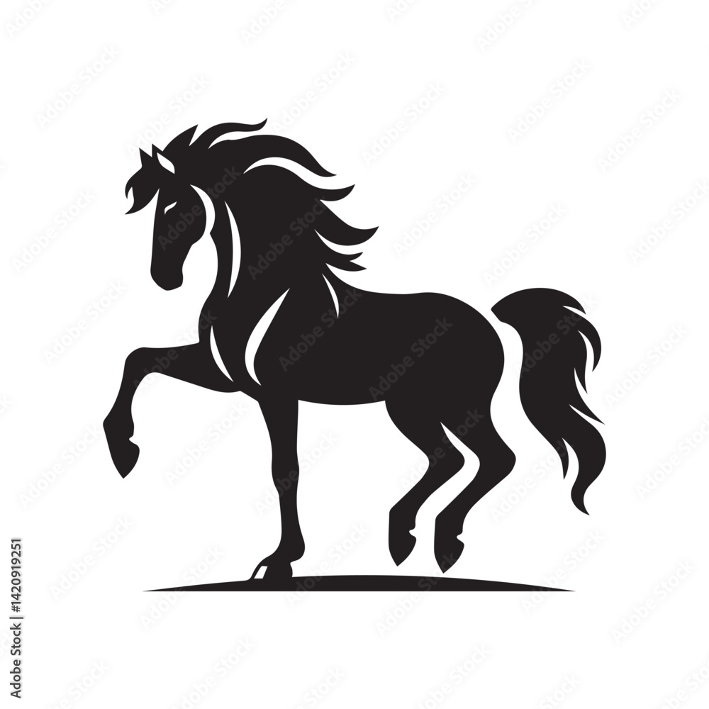 Obraz premium create simple black Horse Silhouette Vector with white background 