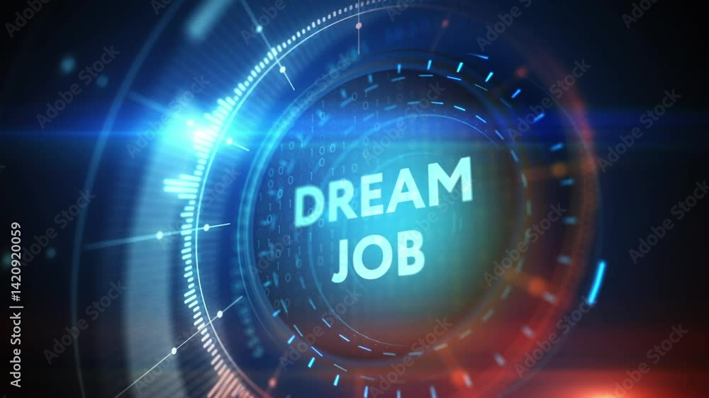 Dream job concept. Business, Technology, Internet and network concept. 3d illustration Dream job concept. Business, Technology, Internet and network concept. 3d illustration