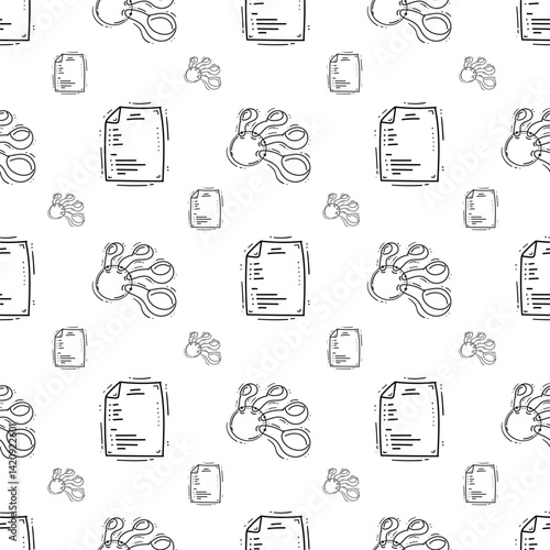 kitchen utensil pattern. kitchenware seamless pattern. doodle kitchen background