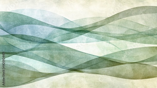 Wallpaper Mural Abstract Green and Blue Wave Design Torontodigital.ca