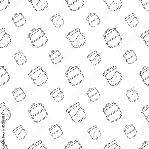 kitchen utensil pattern. kitchenware seamless pattern. doodle kitchen background