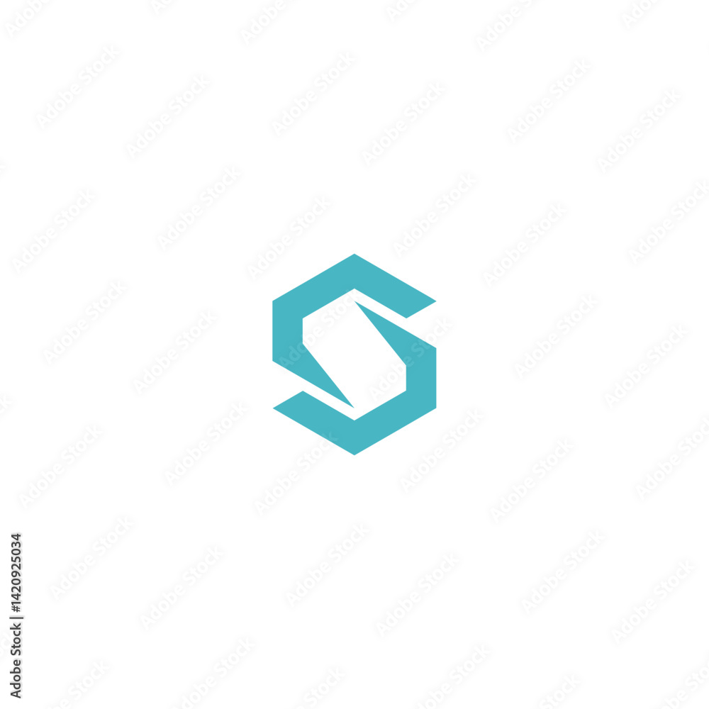 S leter hexagon, modern symbol minimalist S leter hexagon, modern symbol minimalist