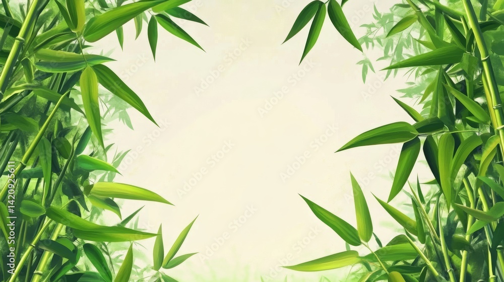 Naklejka premium Stunning Bamboo Leaves Artwork