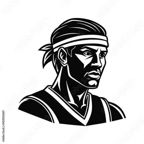 Wallpaper Mural Basketball headband player icon silhouette vector with white background Torontodigital.ca