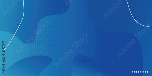 Modern minimal blue background design. Abstract gradient banner vector illustration suitable for business concept. Banner wavy background template.