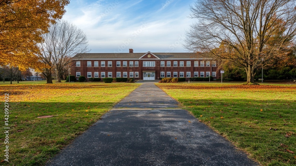 Fototapeta premium View of a typical American school building exterior