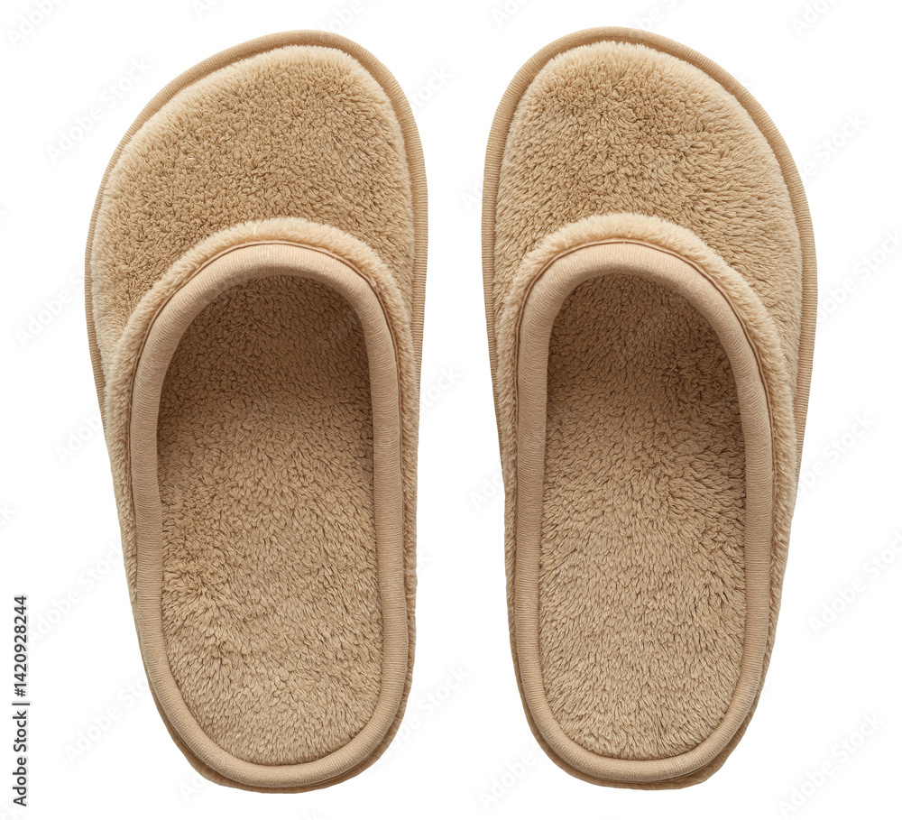 Soft fluffy home slippers isolated on transparent background Soft fluffy home slippers isolated on transparent background