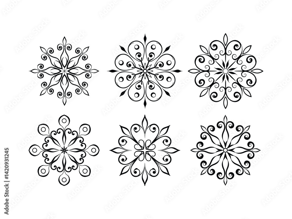 Retro ornamental swirl figure silhouette isolated on white background Retro ornamental swirl figure silhouette isolated on white background