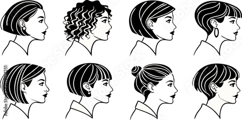 Face silhouette vector illustration style with white background