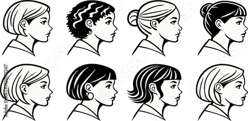 Face silhouette vector illustration style with white background