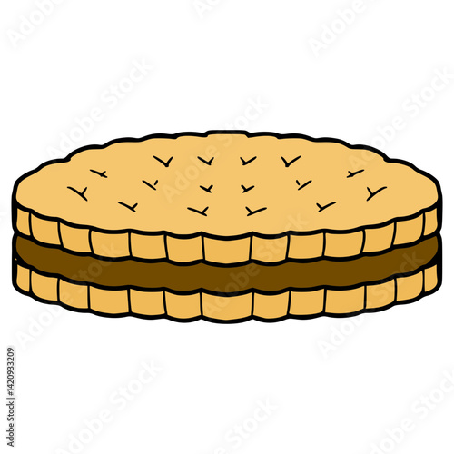 biscuit sandwich illustration hand drawn isolated vector
