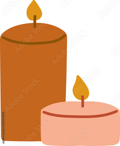 Set of autumn scented candles