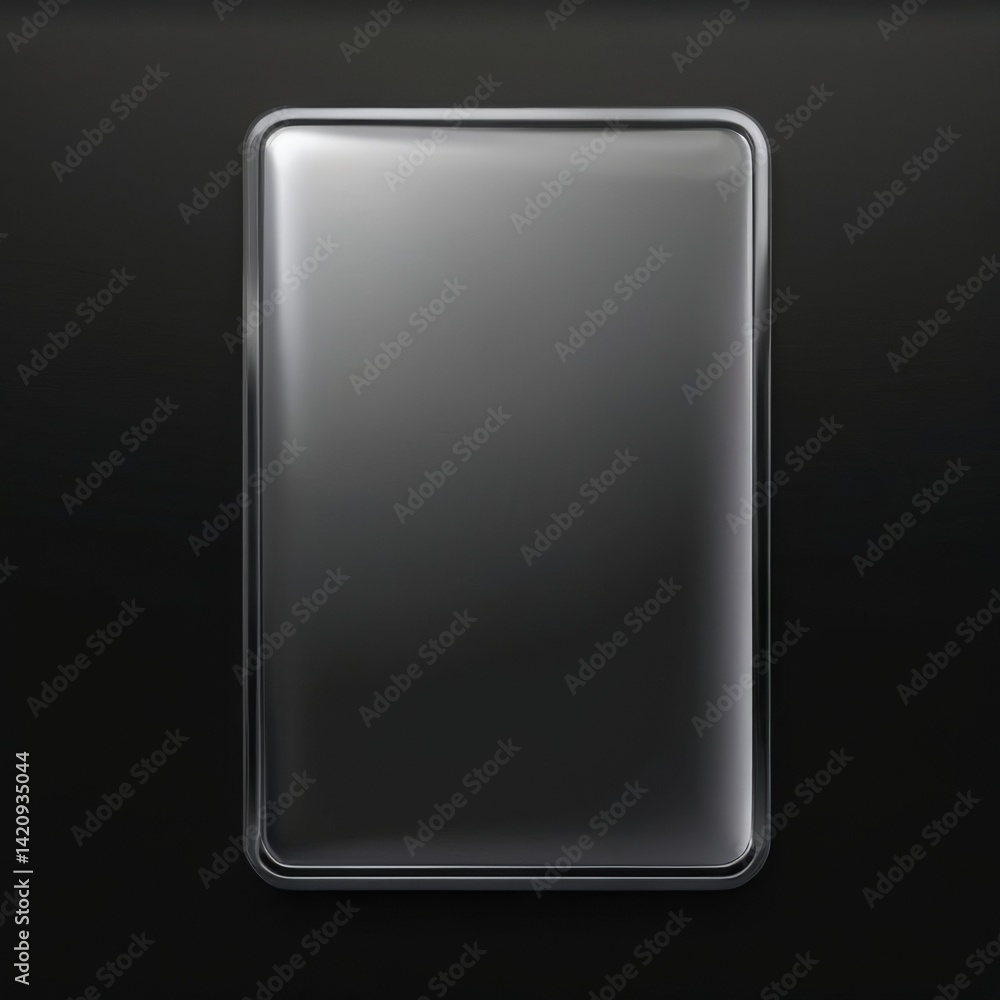Square Metallic Icon on Black Background with Sleek Silver Border Modern and Minimalist Design Square Metallic Icon on Black Background with Sleek Silver Border Modern and Minimalist Design