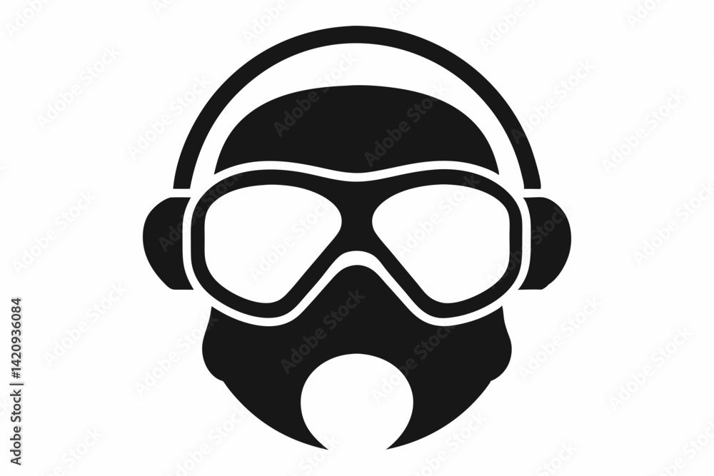 Diving Mask Silhouette Vector Illustration Diving Mask Silhouette Vector Illustration