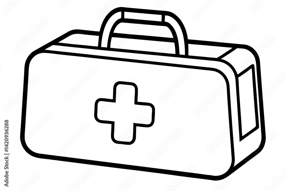 First Aid Kit Line Art Vector Illustration First Aid Kit Line Art Vector Illustration