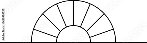 Boho sunrise logo sun line art arch abstract shape