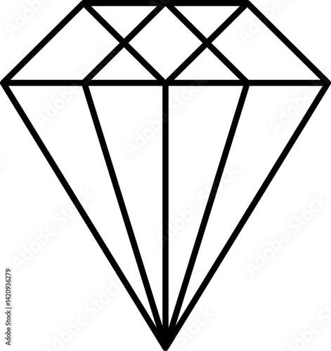 Simple Crystal gemstone Mineral diamond emerald aquamarine jewelry store thin line icon