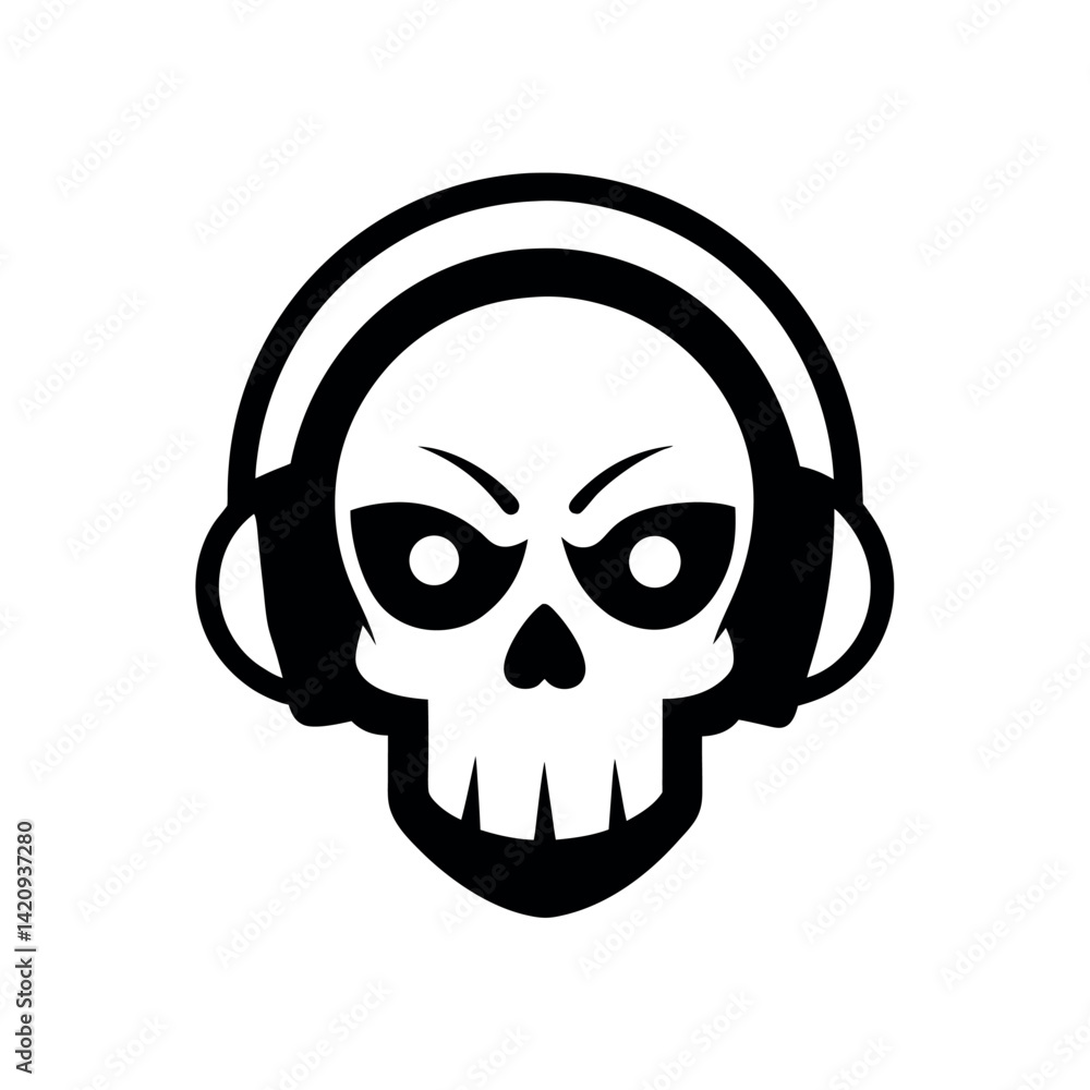 Skull with Headphones - A Cool Graphic Design for Music Lovers Skull with Headphones - A Cool Graphic Design for Music Lovers