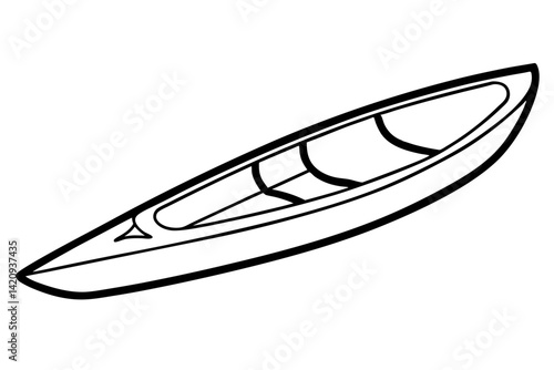 Kayak Line Art Vector Illustration