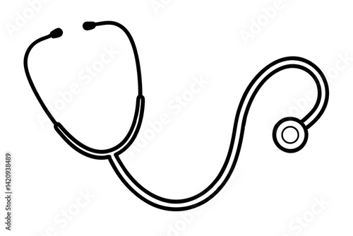 Stethoscope Line Art Vector Illustration