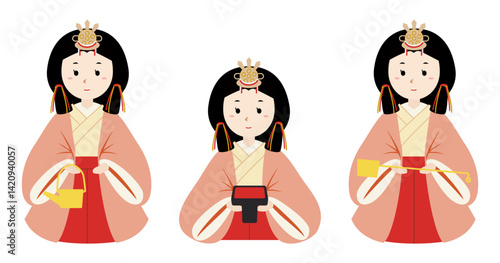 ひな祭り - 三人官女（主線なし）