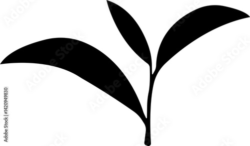 Tea Leaf icon in flat. botany, bio, organic, vegetarian, fresh, nature design leaves isolated on transparent background