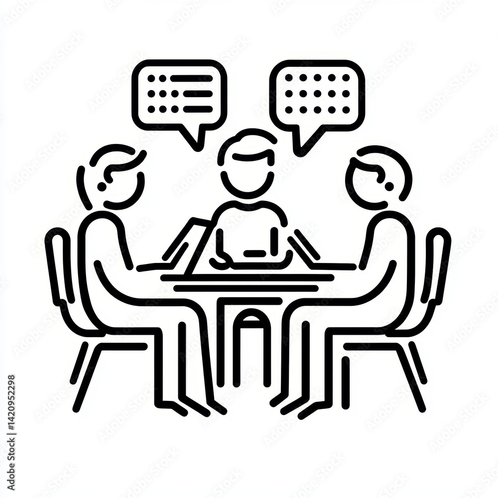 People in discussion around table People in discussion around table