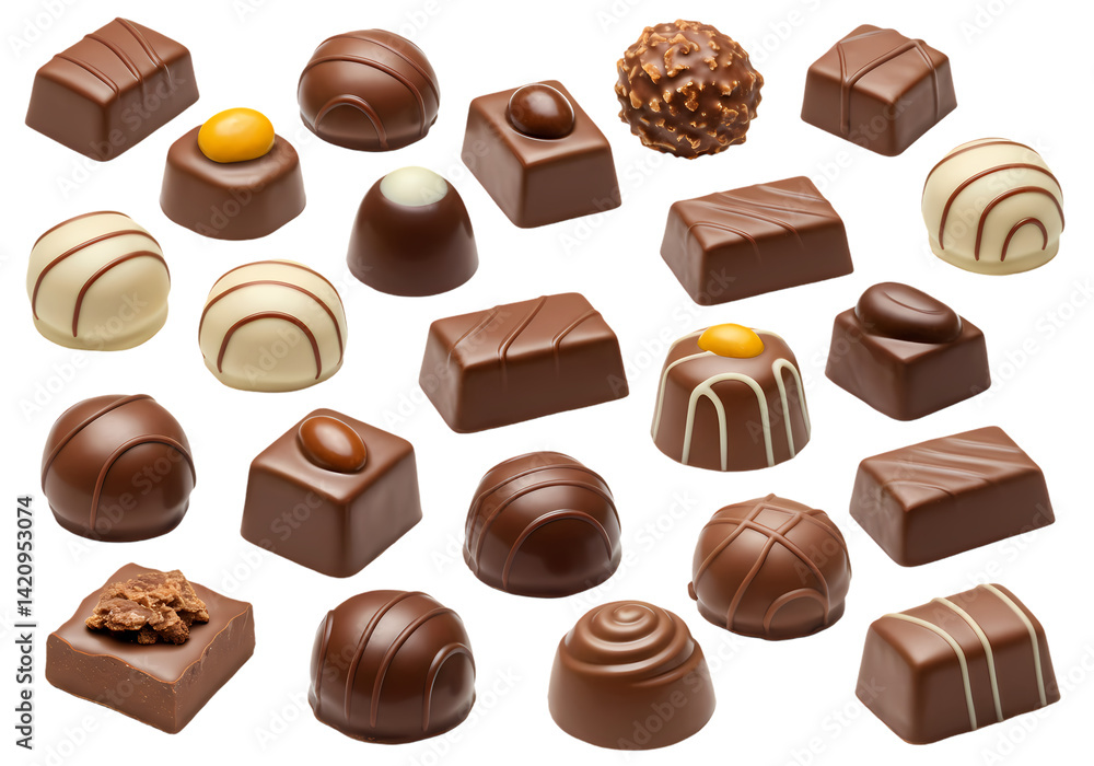 Assortment of Delicious Gourmet Chocolates Assortment of Delicious Gourmet Chocolates