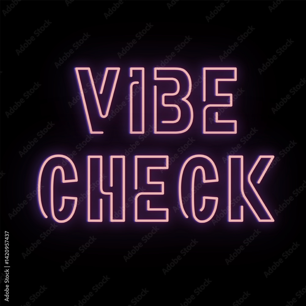 Obraz premium Vector text illustration for Vibe Check.