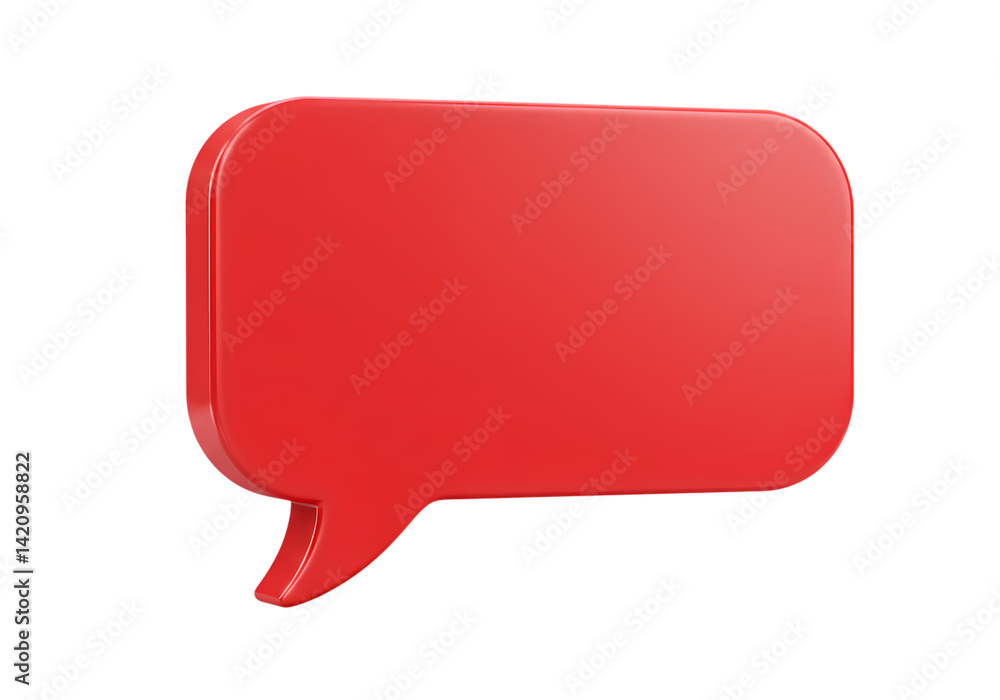 Red Speech Bubble 3D Render Red Speech Bubble 3D Render