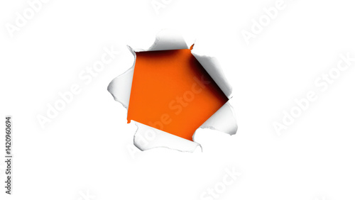 Ripped paper with torn hole white