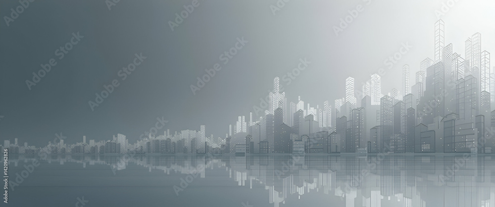 Fototapeta premium Stock Market Graph and Forex Trading Chart for Business Reports - Vector Illustration on Grey Background with Empty Space for Financial Concepts