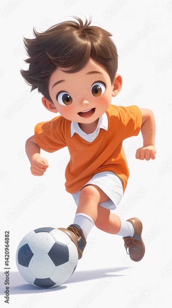 A young boy playing soccer A young boy playing soccer