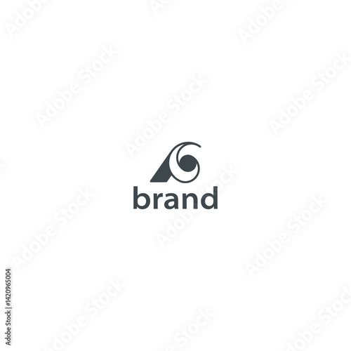 Swirl Letter A6, V9, or Y Logo Design with white background. 