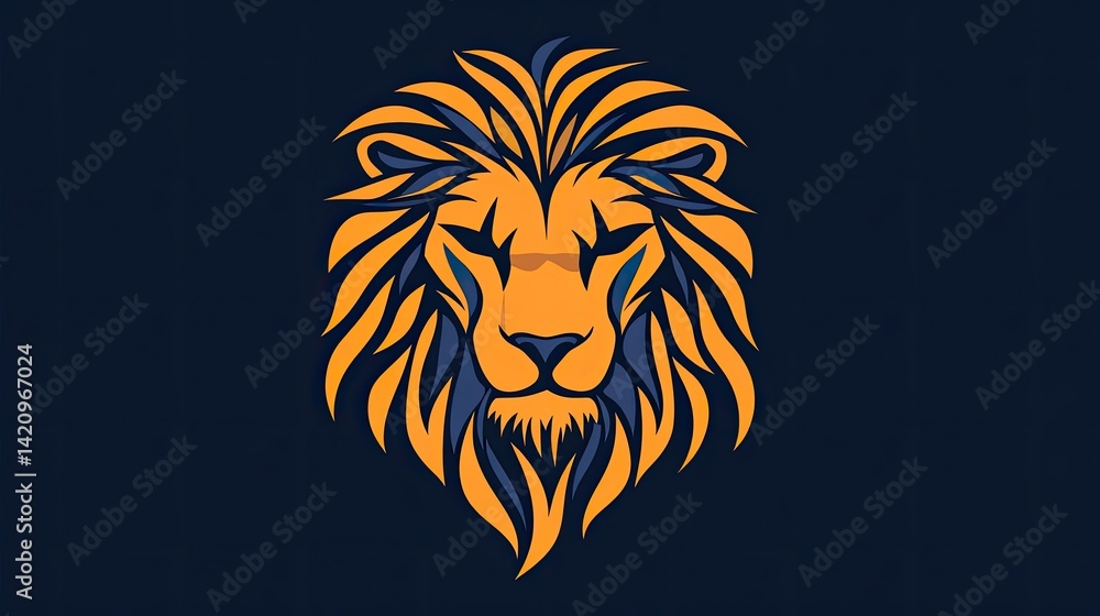 Obraz premium Lion's head, stylized design