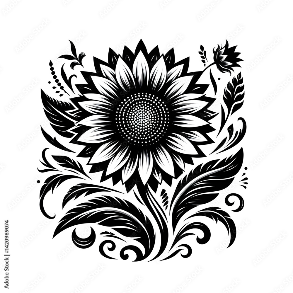 abstract floral design of sunflower 