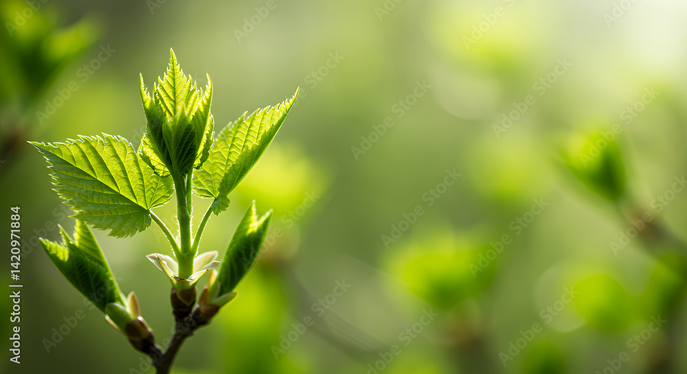 Vibrant New Spring Leaves Emerging on Branch Close Up Macro Photography of Nature s Renewal Vibrant New Spring Leaves Emerging on Branch Close Up Macro Photography of Nature s Renewal