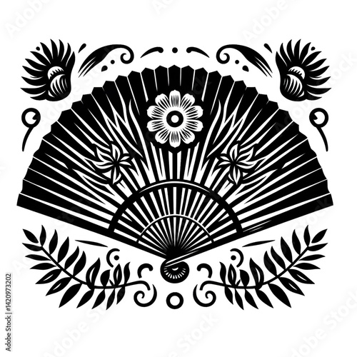black and white fan